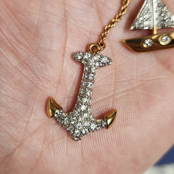 Swarovski Anchor Sailboat and Ship Wheel Necklace - Picture 8 of 16
